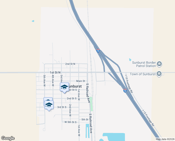 map of restaurants, bars, coffee shops, grocery stores, and more near 3 East 1st Street North in Sweet Grass