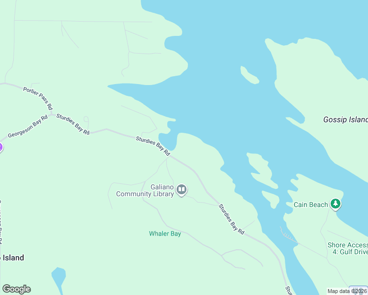map of restaurants, bars, coffee shops, grocery stores, and more near 953 Sturdies Bay Road in Galiano Island