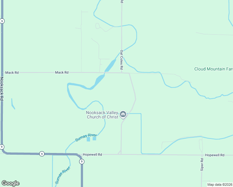 map of restaurants, bars, coffee shops, grocery stores, and more near 3395 Mack Road in Everson
