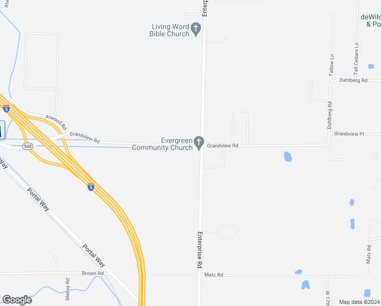 map of restaurants, bars, coffee shops, grocery stores, and more near 1923 Grandview Road in Ferndale