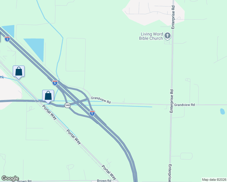 map of restaurants, bars, coffee shops, grocery stores, and more near 2020 Grandview Road in Ferndale