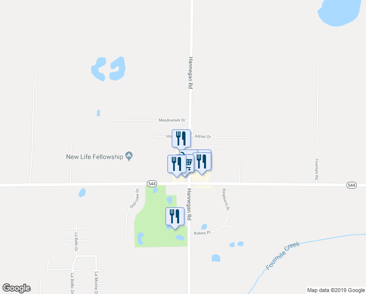 map of restaurants, bars, coffee shops, grocery stores, and more near 6951 Hannegan Road in Lynden