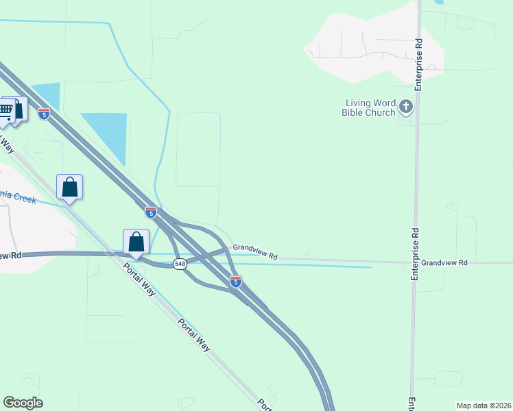 map of restaurants, bars, coffee shops, grocery stores, and more near 2070 Grandview Road in Ferndale