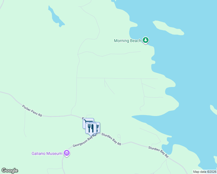 map of restaurants, bars, coffee shops, grocery stores, and more near 16 Saint Andrews Crescent in Galiano Island