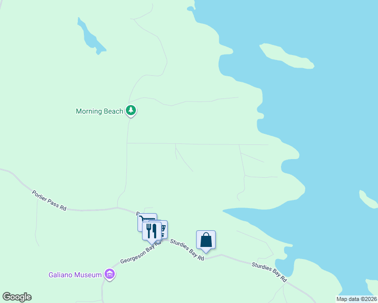 map of restaurants, bars, coffee shops, grocery stores, and more near 25 Saint Andrews Crescent in Galiano Island