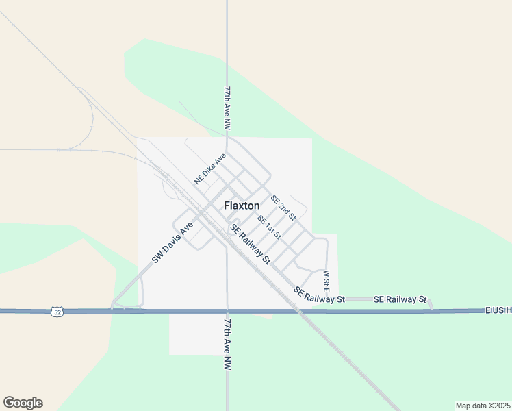 map of restaurants, bars, coffee shops, grocery stores, and more near 203 Southeast 1st Street in Flaxton