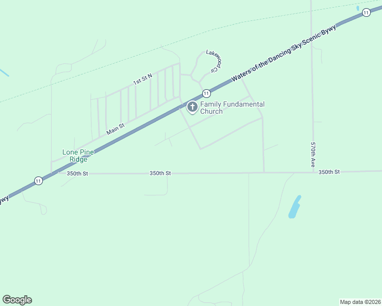 map of restaurants, bars, coffee shops, grocery stores, and more near 56525 350th Street in Warroad