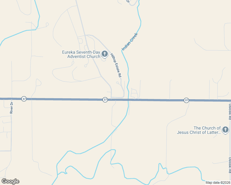 map of restaurants, bars, coffee shops, grocery stores, and more near 19 Hilltop Estate Road in Eureka