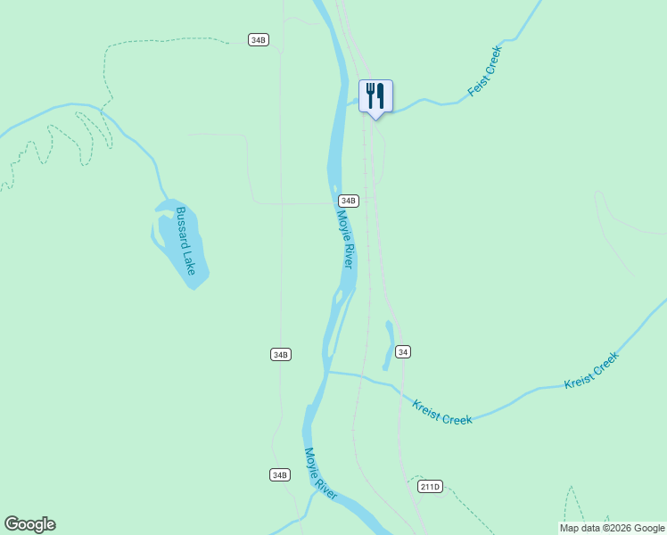map of restaurants, bars, coffee shops, grocery stores, and more near 364 Earl Lane Road in Bonners Ferry