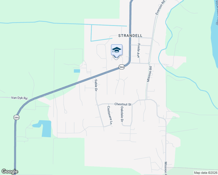 map of restaurants, bars, coffee shops, grocery stores, and more near 107 Dahlquist Lane in Everson