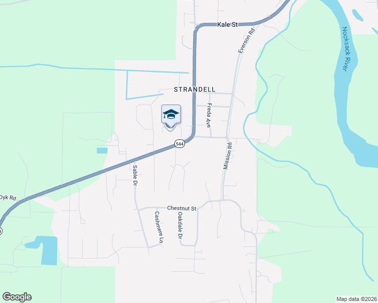 map of restaurants, bars, coffee shops, grocery stores, and more near 609 Robinson Street in Everson