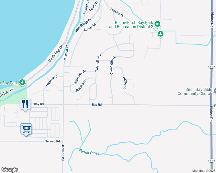 map of restaurants, bars, coffee shops, grocery stores, and more near 4778 Canoe Court in Blaine
