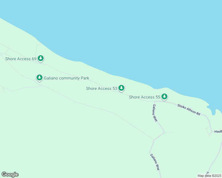 map of restaurants, bars, coffee shops, grocery stores, and more near 474 Sticks Allison Road in Galiano Island