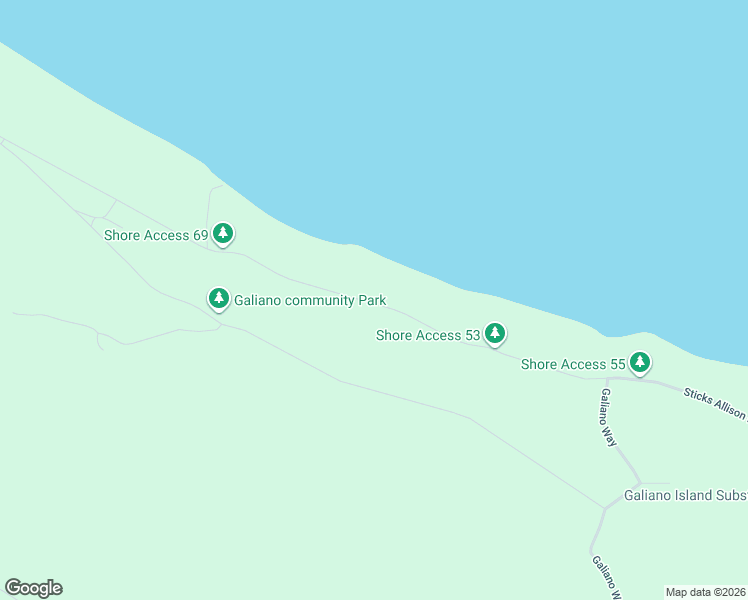map of restaurants, bars, coffee shops, grocery stores, and more near 738 Sticks Allison Road in Galiano Island