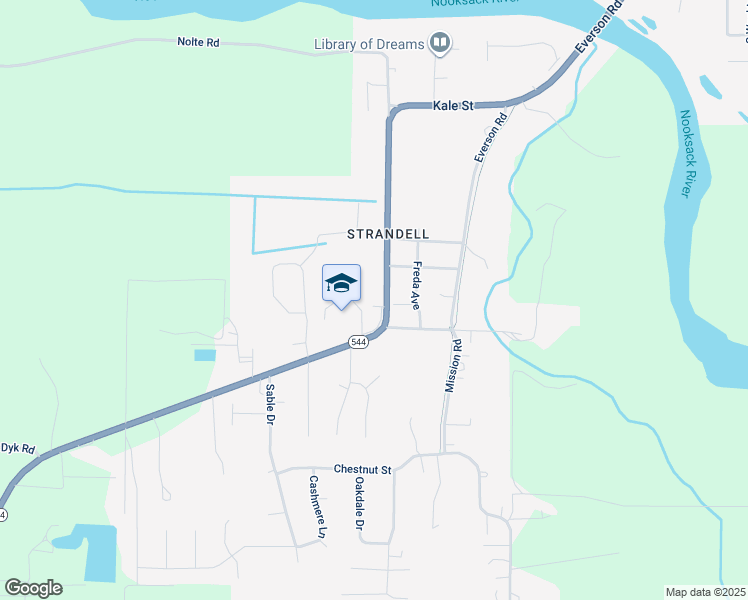 map of restaurants, bars, coffee shops, grocery stores, and more near 614 Mead Avenue in Everson