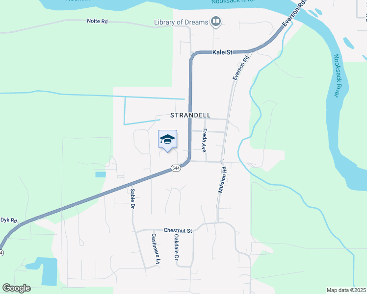map of restaurants, bars, coffee shops, grocery stores, and more near 614 Mead Avenue in Everson