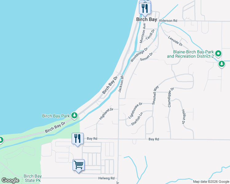 map of restaurants, bars, coffee shops, grocery stores, and more near 7399 Jackson Road in Blaine