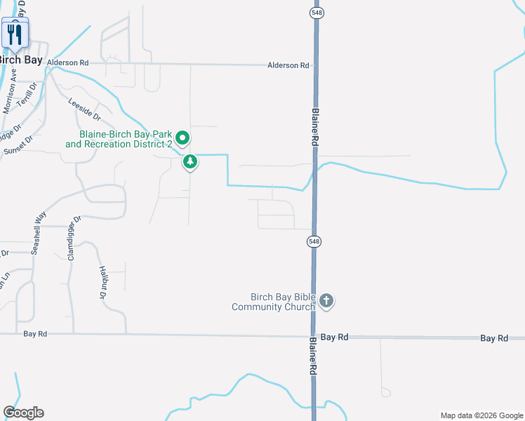 map of restaurants, bars, coffee shops, grocery stores, and more near 7495 Blaine Road in Blaine