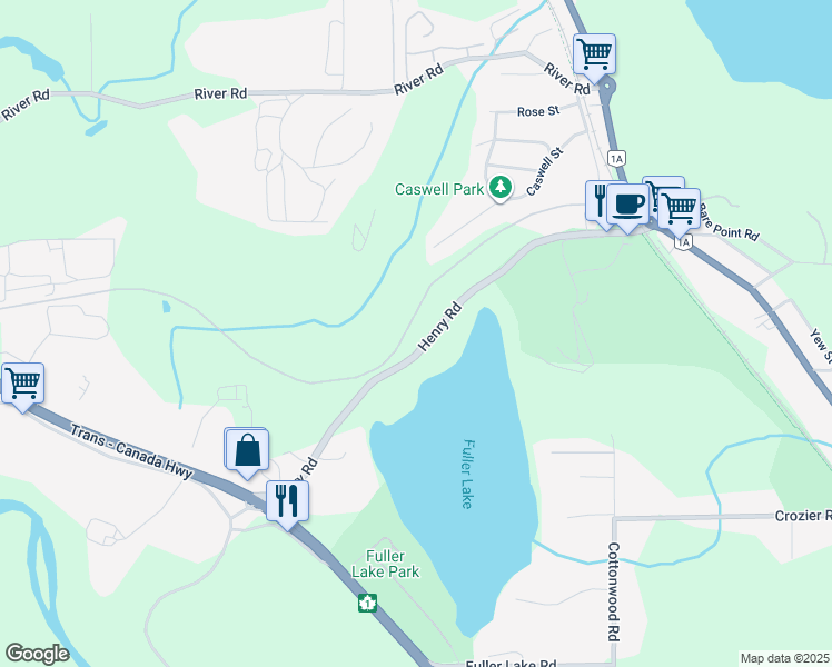 map of restaurants, bars, coffee shops, grocery stores, and more near 2955 Henry Road in Chemainus