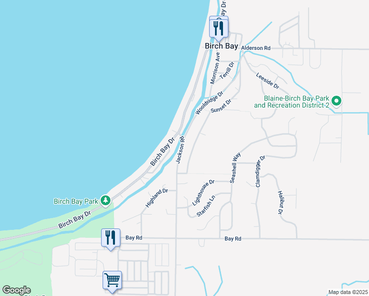 map of restaurants, bars, coffee shops, grocery stores, and more near 7440 Jackson Road in Blaine