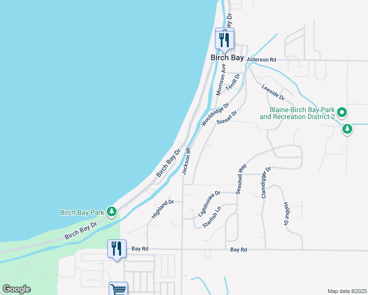 map of restaurants, bars, coffee shops, grocery stores, and more near 7440 Jackson Road in Blaine