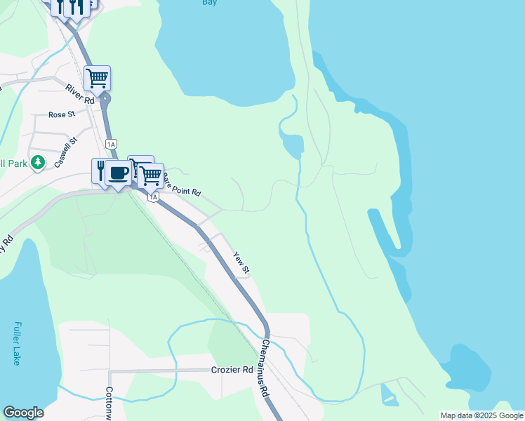 map of restaurants, bars, coffee shops, grocery stores, and more near 9583 Bare Point Road in Chemainus