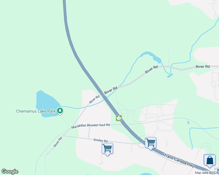 map of restaurants, bars, coffee shops, grocery stores, and more near 3401 River Road in Chemainus
