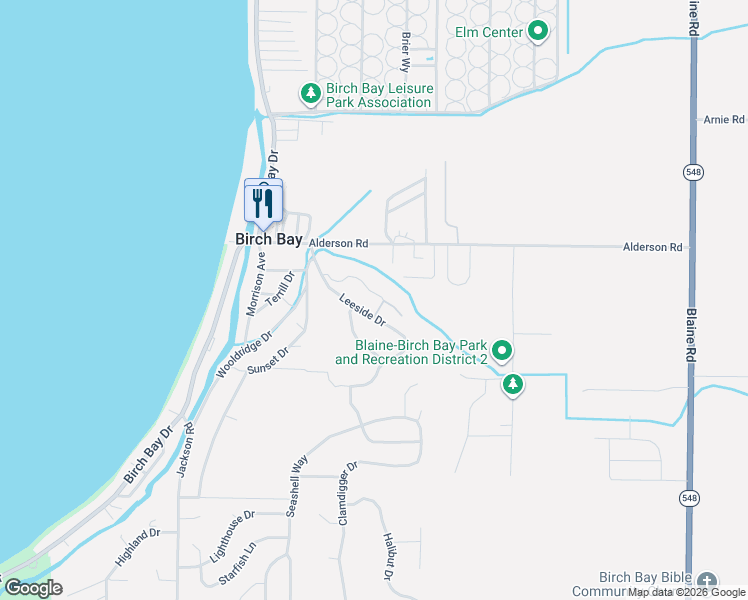map of restaurants, bars, coffee shops, grocery stores, and more near 4760 Tidal Way in Blaine