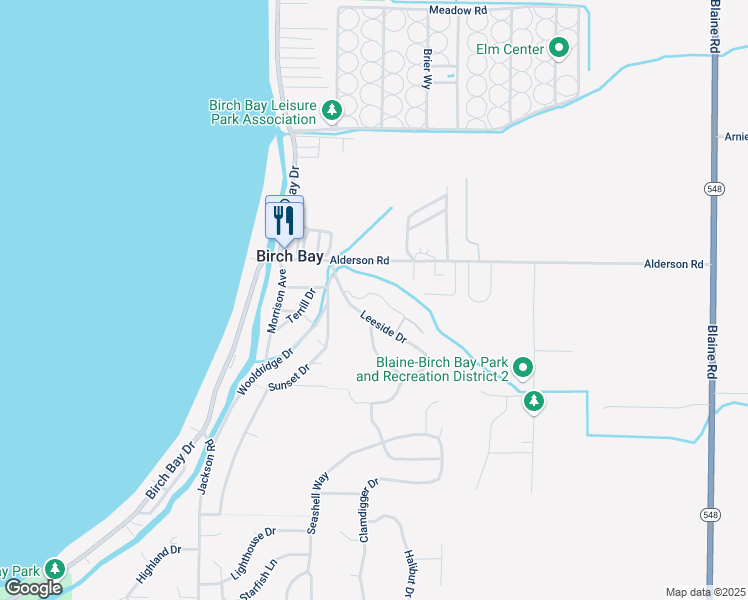 map of restaurants, bars, coffee shops, grocery stores, and more near 4760 Tidal Way in Blaine