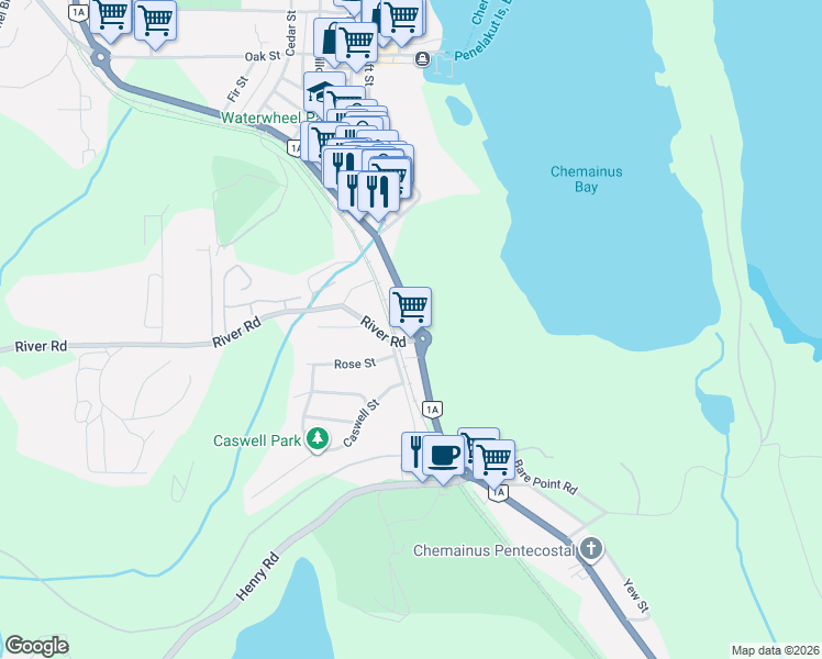 map of restaurants, bars, coffee shops, grocery stores, and more near 9658 Chemainus Road in Chemainus