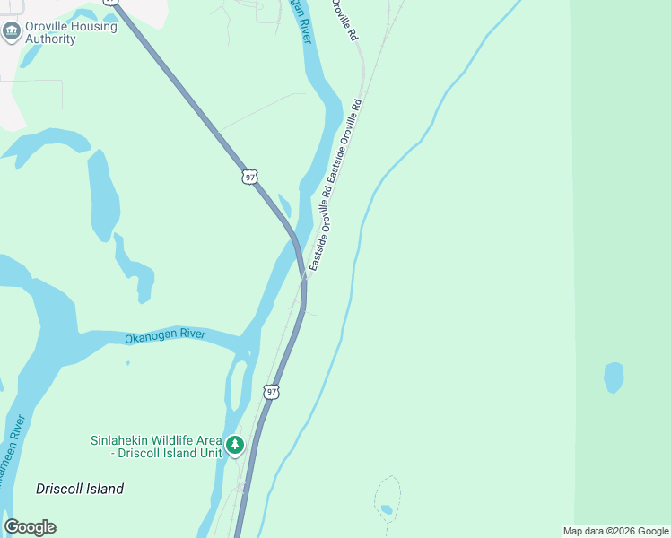 map of restaurants, bars, coffee shops, grocery stores, and more near 33035B U.S. 97 in Oroville