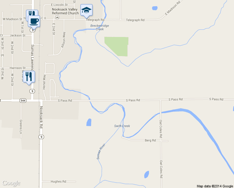 map of restaurants, bars, coffee shops, grocery stores, and more near 3292 S Pass Rd in Everson
