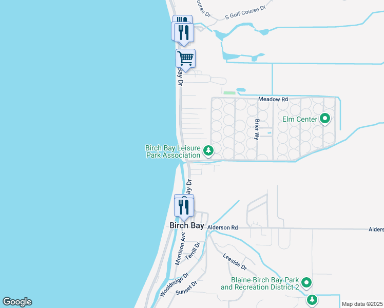 map of restaurants, bars, coffee shops, grocery stores, and more near 4811 Cedar Lane in Blaine