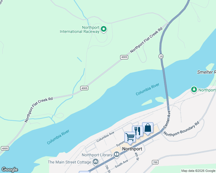 map of restaurants, bars, coffee shops, grocery stores, and more near 4230-4280 Northport Flat Creek Rd in Kettle Falls