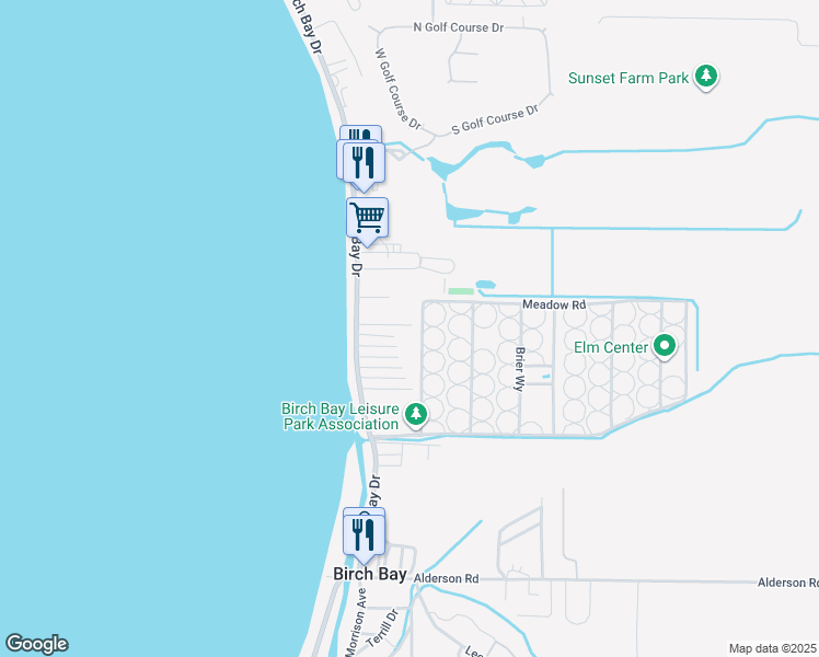 map of restaurants, bars, coffee shops, grocery stores, and more near 4803 Evergreen Lane in Blaine