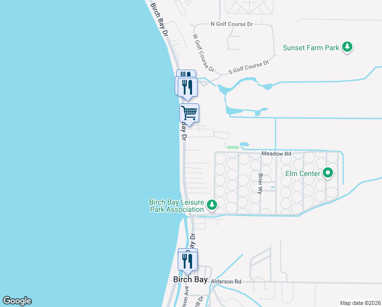 map of restaurants, bars, coffee shops, grocery stores, and more near 7768-7782 Birch Bay Drive in Blaine
