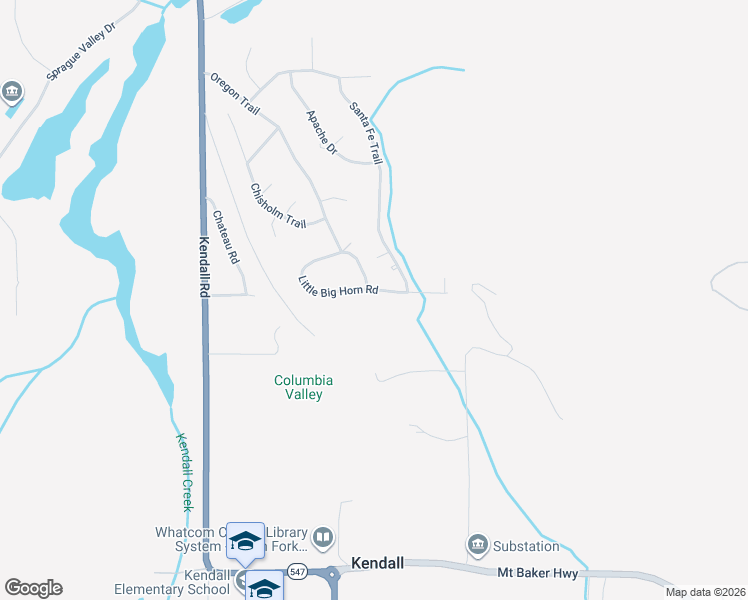 map of restaurants, bars, coffee shops, grocery stores, and more near 6437 Little Big Horn Road in Maple Falls