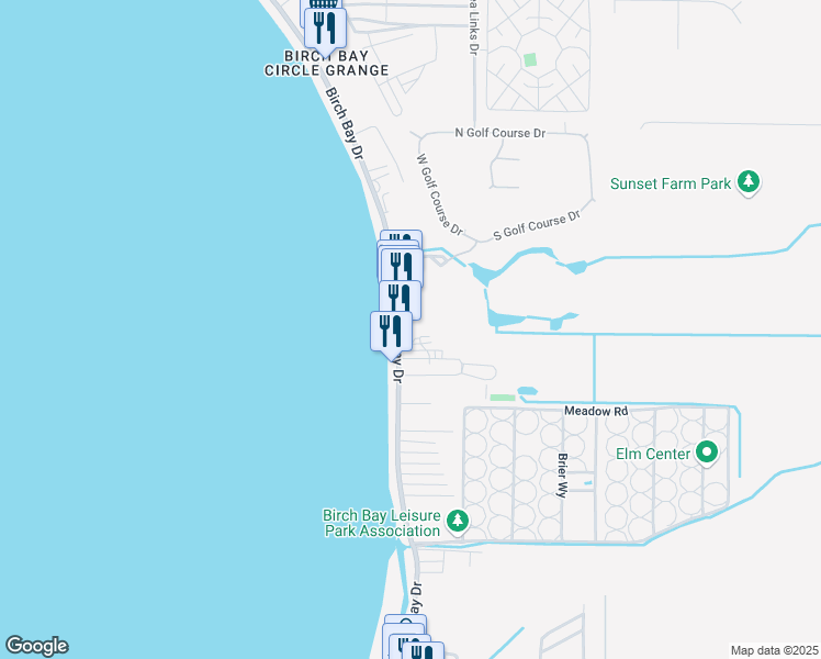 map of restaurants, bars, coffee shops, grocery stores, and more near 7854 Birch Bay Drive in Blaine