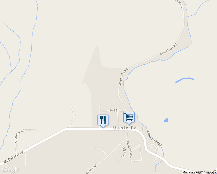 map of restaurants, bars, coffee shops, grocery stores, and more near 7905 Silver Lake Road in Maple Falls
