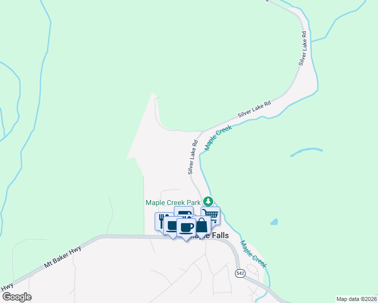 map of restaurants, bars, coffee shops, grocery stores, and more near 7905 Silver Lake Road in Maple Falls