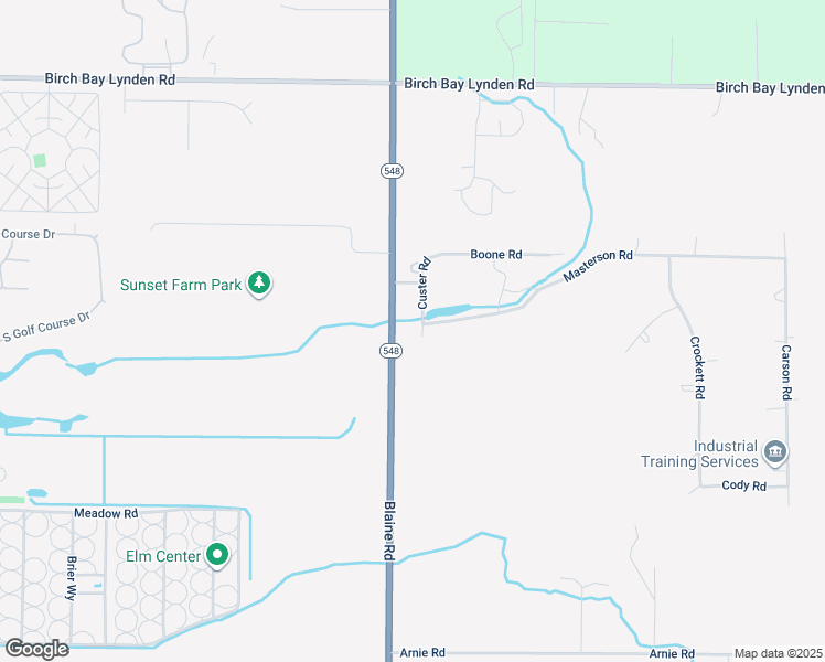 map of restaurants, bars, coffee shops, grocery stores, and more near 7925 Custer Road in Blaine