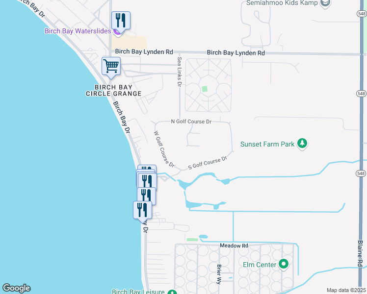 map of restaurants, bars, coffee shops, grocery stores, and more near 7971 Sawgrass Way in Blaine