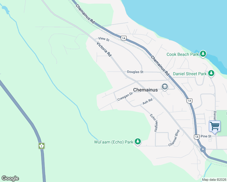 map of restaurants, bars, coffee shops, grocery stores, and more near 3305 Cook Street in Chemainus