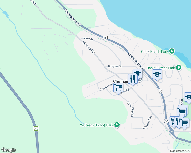 map of restaurants, bars, coffee shops, grocery stores, and more near 10056 Victoria Road in Chemainus