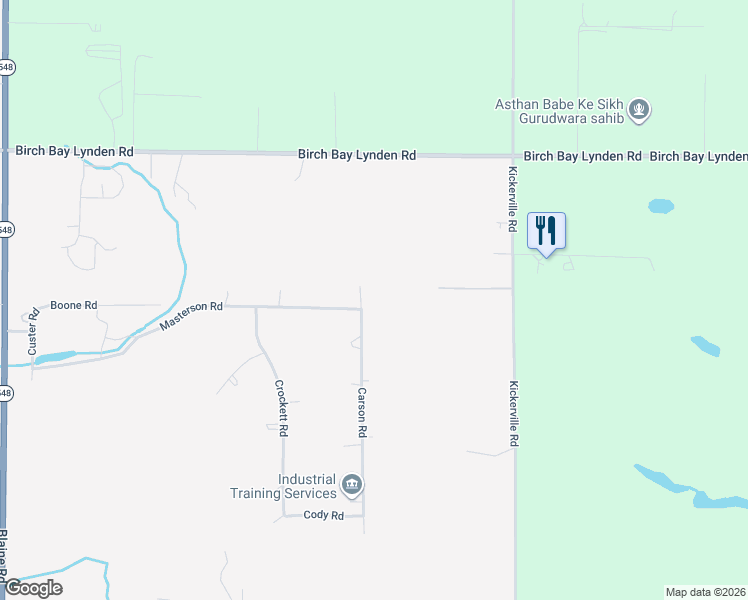 map of restaurants, bars, coffee shops, grocery stores, and more near 7984 Carson Road in Blaine