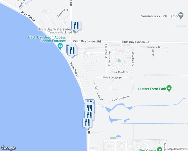 map of restaurants, bars, coffee shops, grocery stores, and more near 4842 Wedgewood Court in Blaine