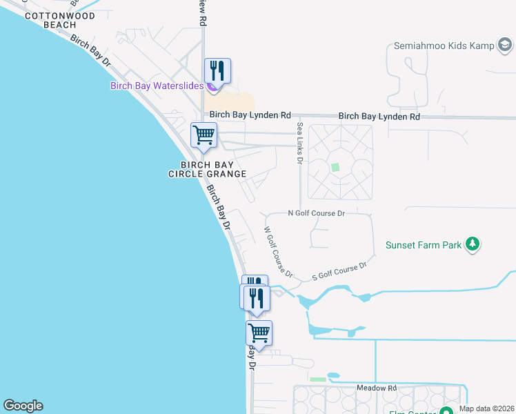 map of restaurants, bars, coffee shops, grocery stores, and more near 4850 Wedgewood Court in Blaine