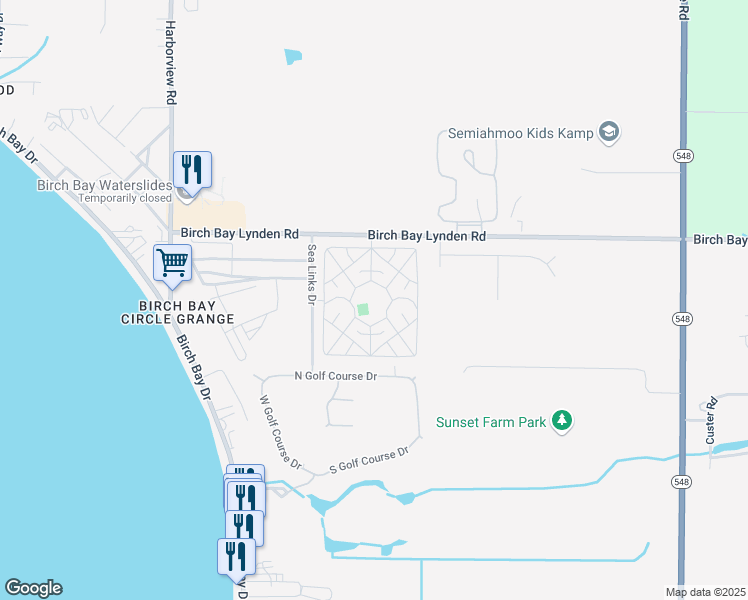 map of restaurants, bars, coffee shops, grocery stores, and more near 4751 Birch Bay Lynden Road in Blaine