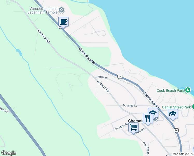 map of restaurants, bars, coffee shops, grocery stores, and more near 10190 View Street in Chemainus