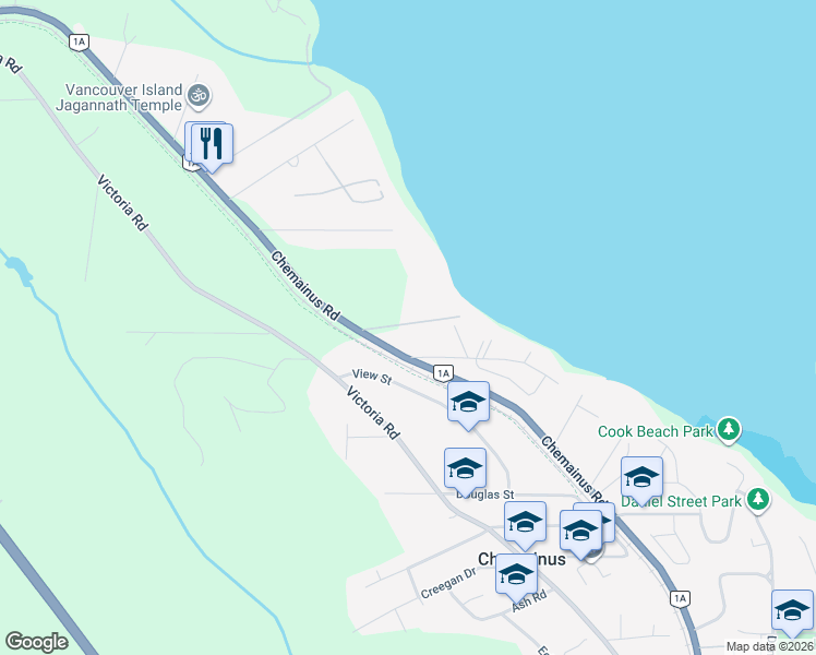 map of restaurants, bars, coffee shops, grocery stores, and more near 10327-10337 Chemainus Road in Ladysmith